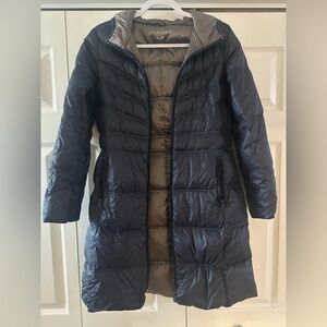 Bernardo dark navy blue Primaloft Puffer goose Down Jacket with hood small